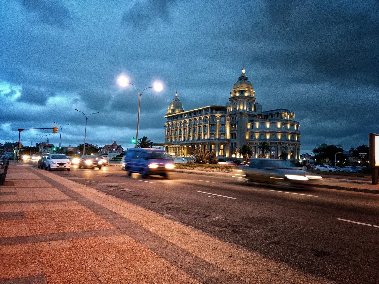 CARS ON ROAD AT NIGHT