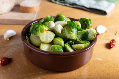 Close-up of food in bowl on table