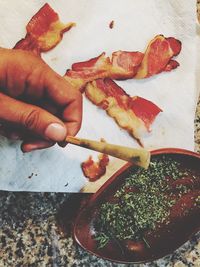 Close-up of cropped hand