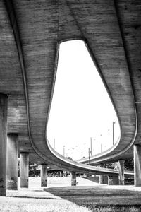 View of elevated road below bridge