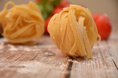 Close-up of chopped fruit on table