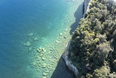 High angle view of sea