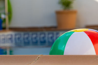 Close-up of toy on table