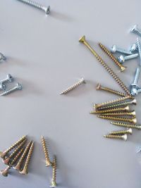 High angle view of chain on table