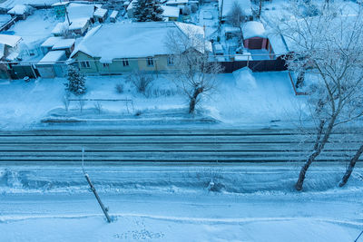 Scenic view of snow covered landscape