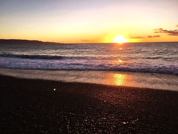 Scenic view of sea during sunset