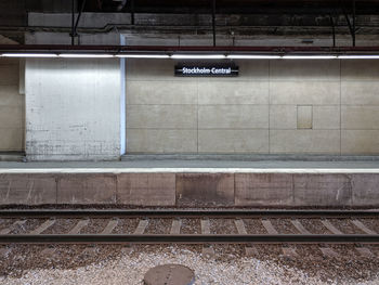 Empty platform and tracks at stockholm central train station