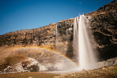 Scenic view of waterfall