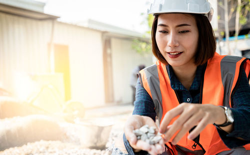 Portrait of woman working