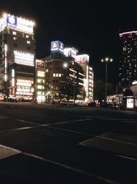 Illuminated city at night