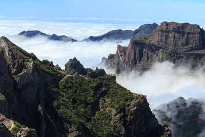 Scenic view of mountains against sky