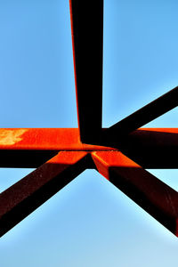 Low angle view of cables against clear sky
