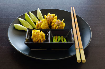 Close-up of vegetables in plate