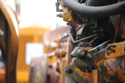 Close-up of old machinery