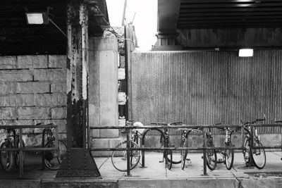 Bicycles in parking lot