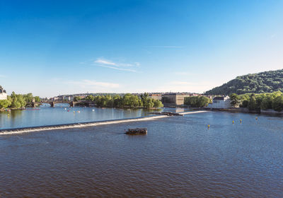 View of river against blue sky