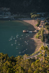 High angle view of sea