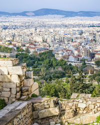 High angle view of townscape against sky