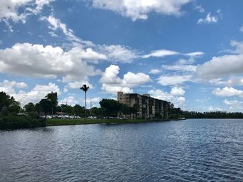 Scenic view of river against sky