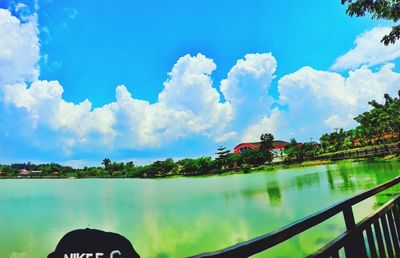 Panoramic view of lake against sky