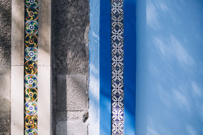 Colourful tiles in geometric shapes on walls in roma district, mexico city, mexico