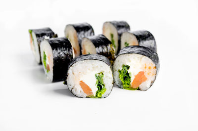 Close-up of food on white background