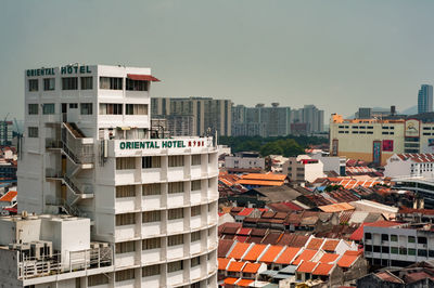 The colourful, multicultural of penang. british colonial buildings, chinese shophouses and mosques.