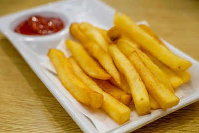 Close-up of food on table