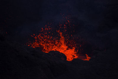 Close-up of bonfire at night