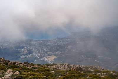 Scenic view of mountains against sky