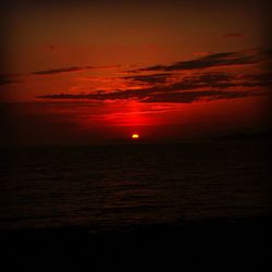 Scenic view of sea at sunset