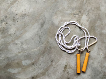 High angle view of object on floor