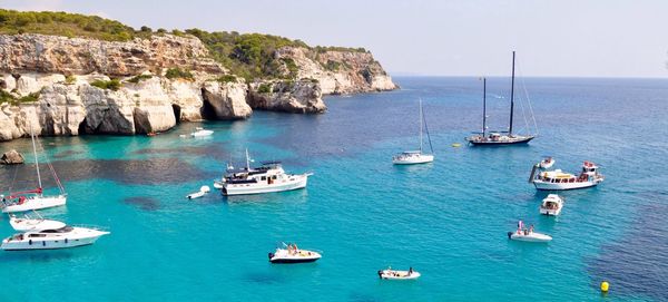 Yachts on sea