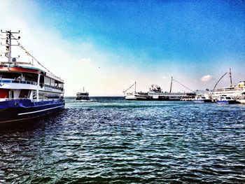 Boats in harbor