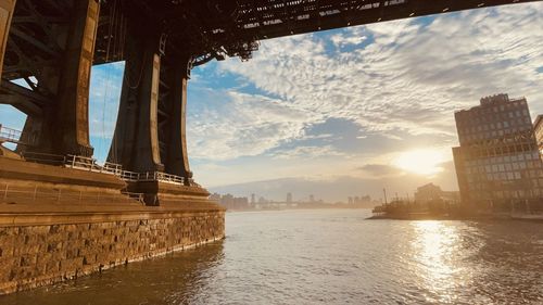 Bridge over river in city