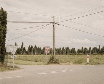 Power pole on field