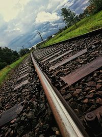 Railroad tracks on railroad track