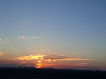 Low angle view of silhouette landscape against sky during sunset