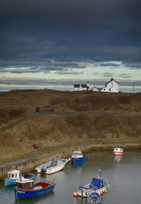 The harbour at seaton sluice in northumberland, england