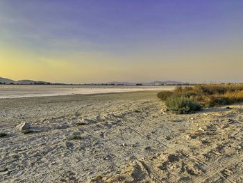 Scenic view of desert against sky