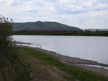 Scenic view of lake against sky