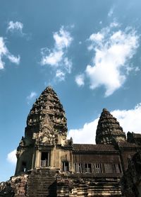 Low angle view of temple building against sky