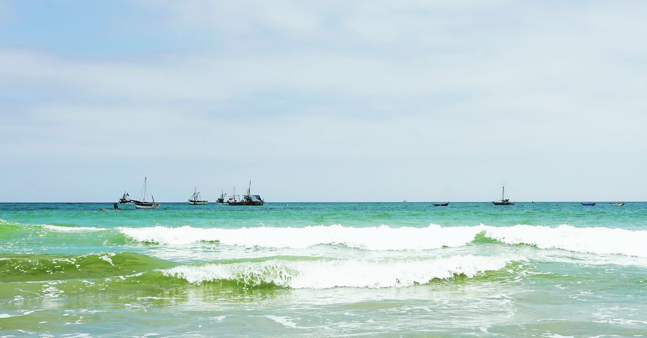 sea, water, nature, horizon over water, beauty in nature, nautical vessel, scenics, transportation, sky, mode of transport, outdoors, day, wave, waterfront, tranquility, no people