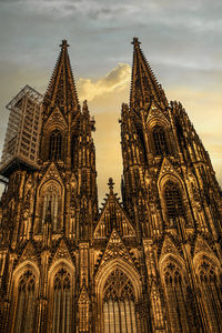 Low angle view of temple building against sky