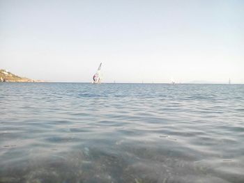 Boats sailing in sea