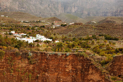 Scenic view of landscape and houses