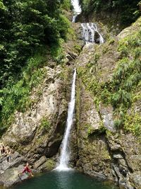 Scenic view of waterfall