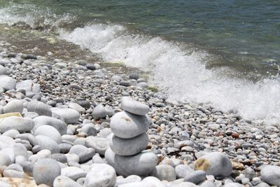 Pebbles on beach