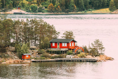 Built structure in lake