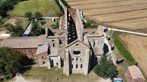 High angle view of houses